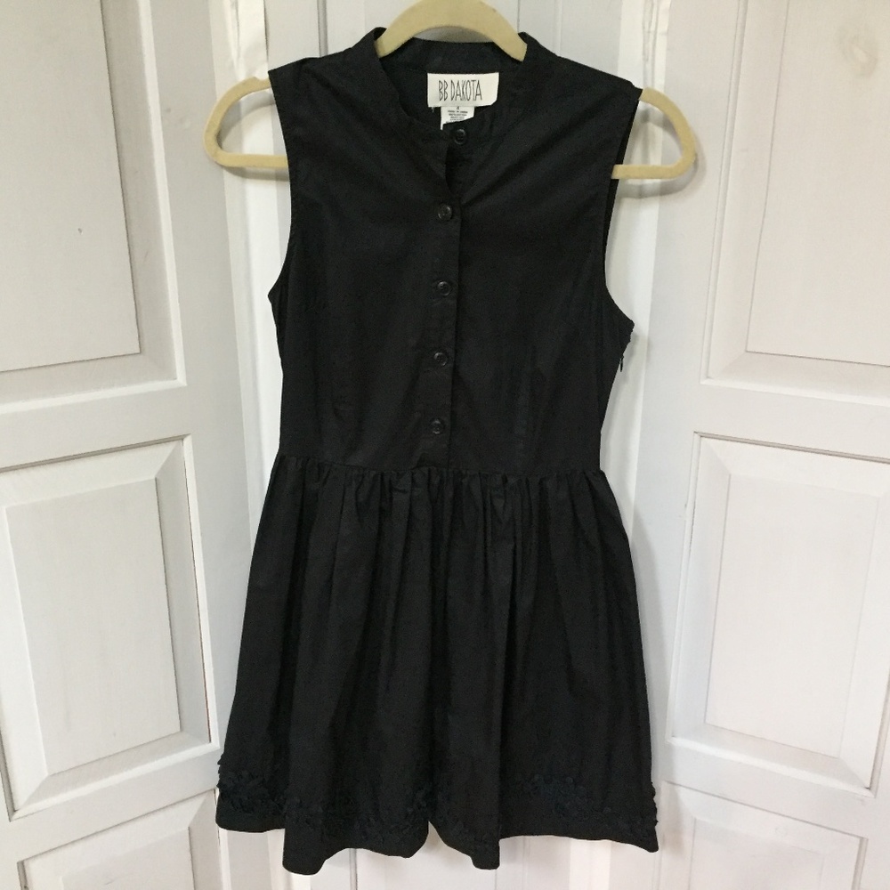BB Dakota Black Sleeveless Cotton Mini Dress